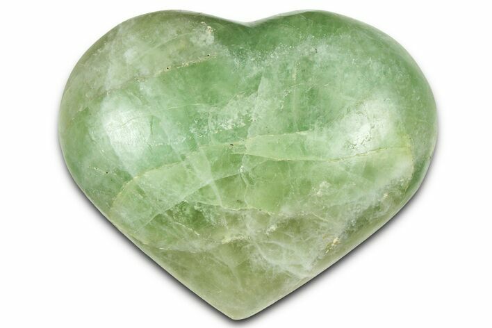 Polished Fluorescent Green Fluorite Heart - Madagascar #371742